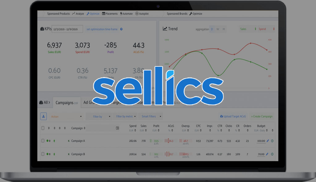 sellics software dashboard