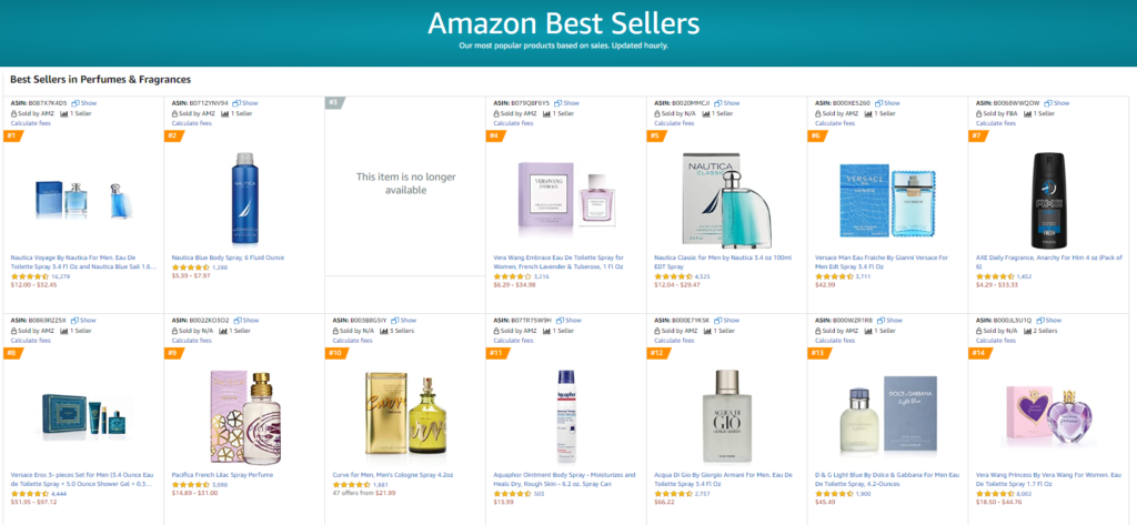 Perfumes:Best Sellers on Amazon