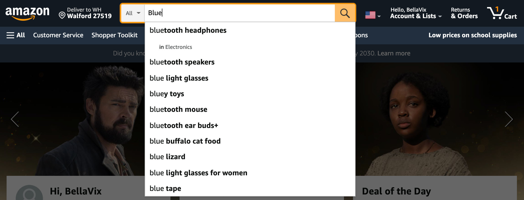 Amazon 9 Search Auto Complete