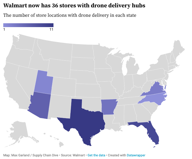 Walmart Has 36 Drone Hubs - Map