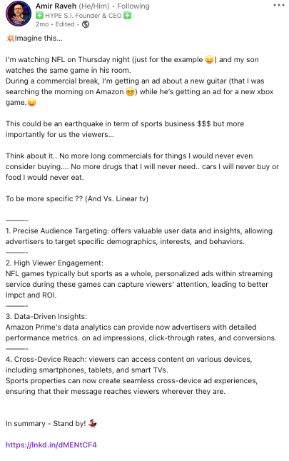 TNF Amazon Advertising Benefits Amir Raveh LinkedIn